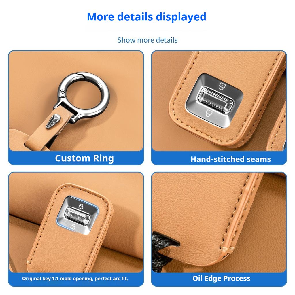 For Zeekr 9X 8X 001 007 009 X MIX Nappa Leather Smart Key Case Bluetooth Key Fob Cover Car Interior Accessories