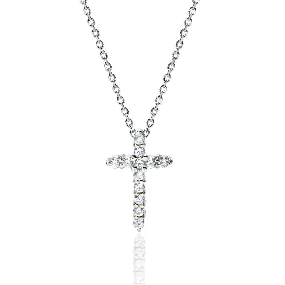 

[cloud jewelry] Cloud Jewelry CCN-2 Simple Delicate Cross Pendant Women s Necklace [Wooden Gift Box Included] Sterling Silver 925 ccn-2