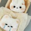 Cartoon Plush Squeak Rabbit Doll Toy Keychain Sweet Cute Bag Pendant Charms Car Keyring Accessories For Women Couples Gift