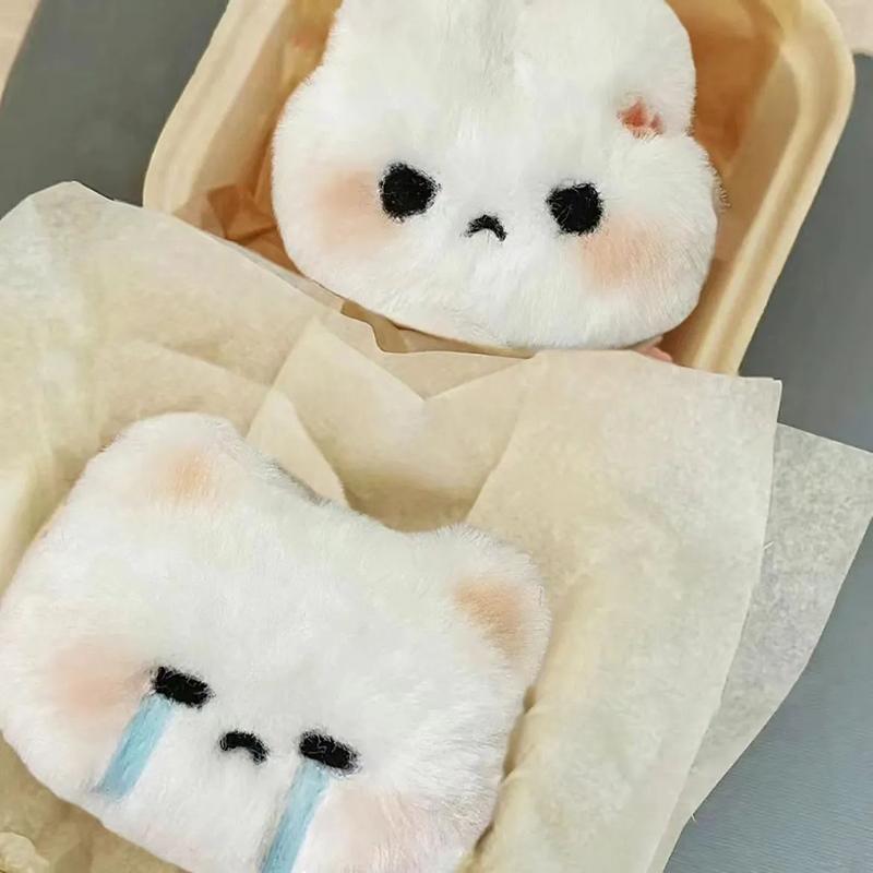 Cartoon Plush Squeak Rabbit Doll Toy Keychain Sweet Cute Bag Pendant Charms Car Keyring Accessories For Women Couples Gift