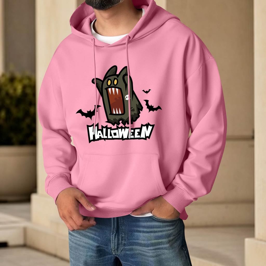 Men's Halloween Print Hoodie with Pockets Long Sleeve Casual Pullover