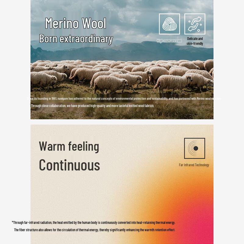 Navigare Men's Winter Wool Blend Fleece-Lined Sweater