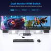 HDMI DP KVM Switch 4K@60Hz 2 Monitor 2 Computer, 2 Input 2 Output Switch, 4 USB 3.0 Ports for Sharing 2 Monitors/Keyboard/Mouse/Printer Between 2 Comp