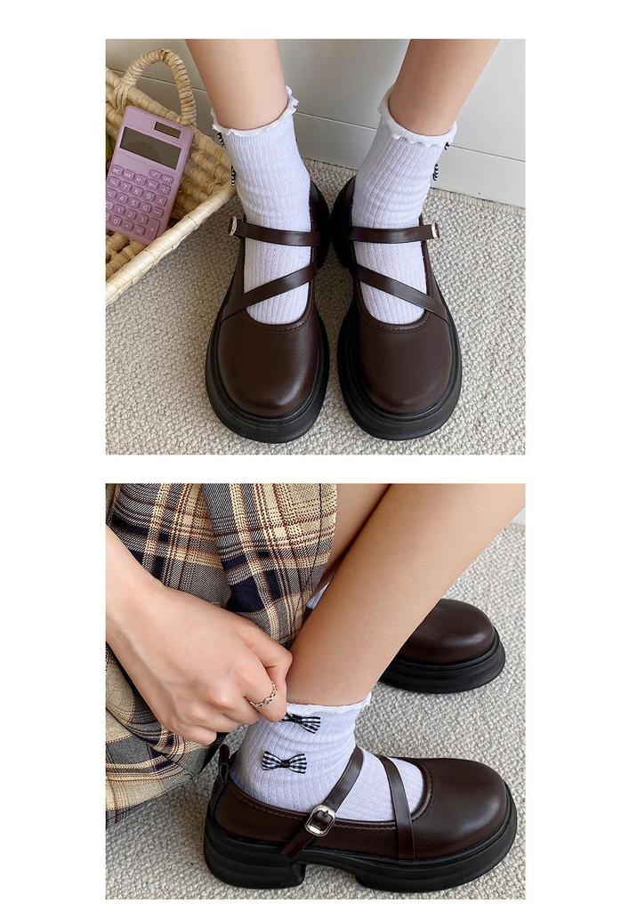 Mary Jane Women's Leather Shoes - 2023 Spring/Summer, Versatile Academy Style, Thick Sole, Low-Cut, Comfortable