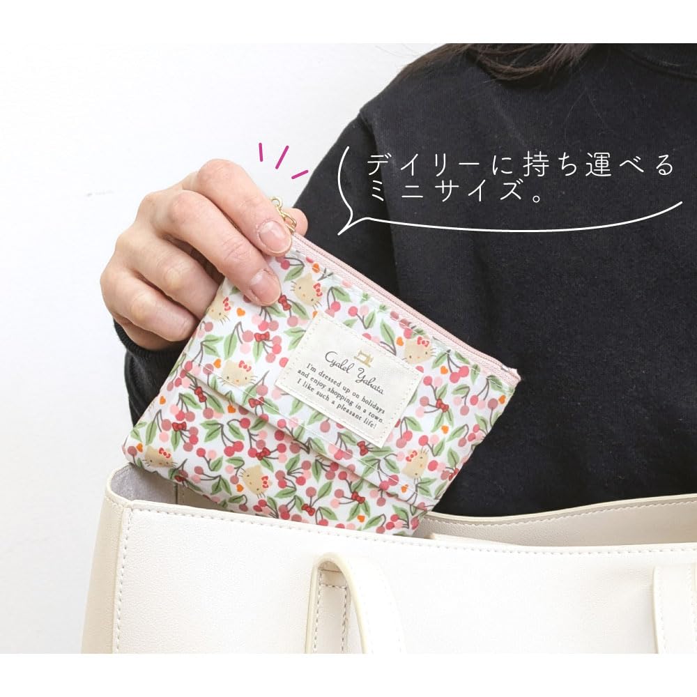 Sanrio Characters Liberty Print Mini Tissue Makeup Floral Made In Japan Emily Pouch, Pouch, Print, Slim, Compact, (My Melody, Song, Blue)