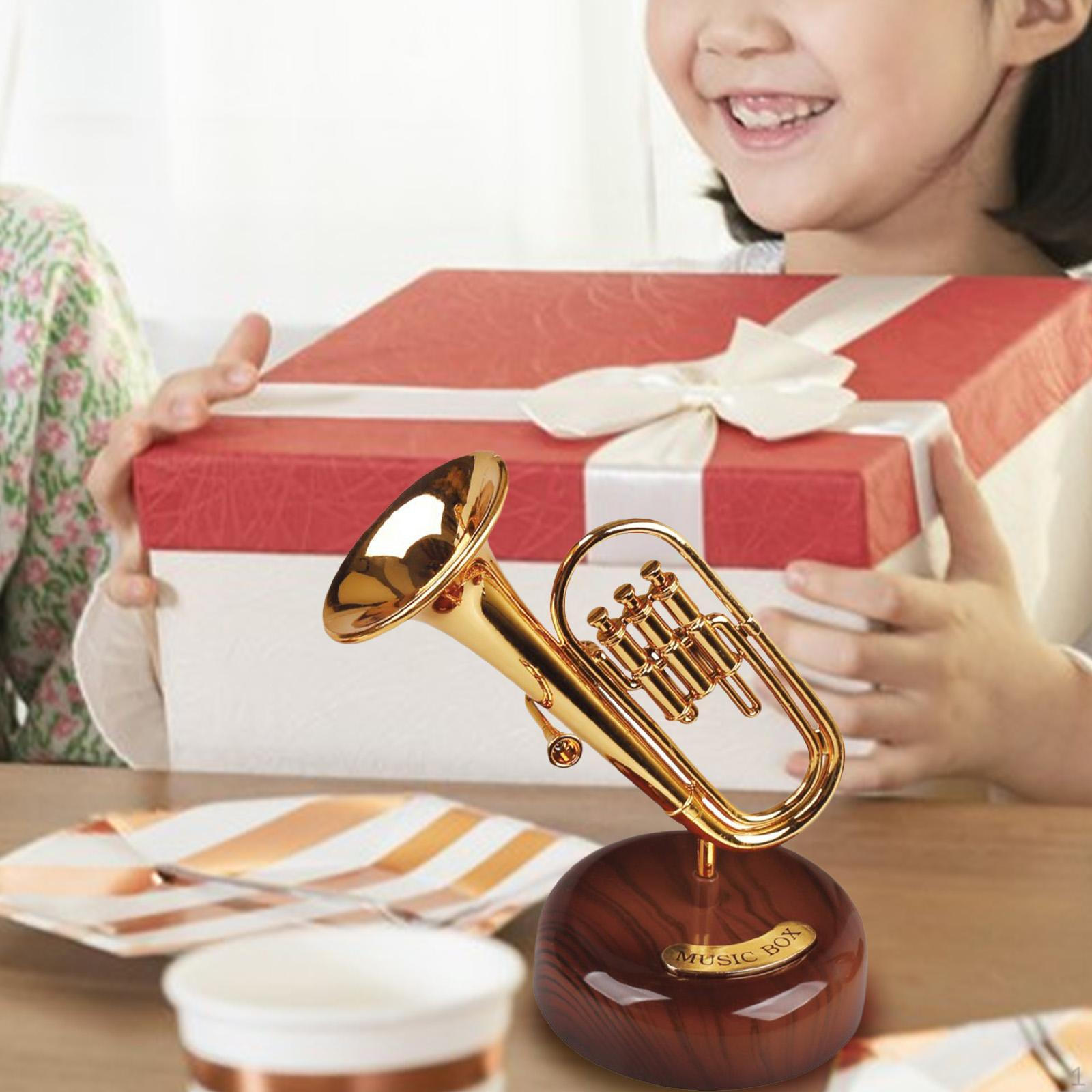 

Саксофон Музыкальная Шкатулка Декор Коллекционные Декоративные Игрушки Мини Музыкальный Инструмент Украшение Вращающийся 15cmx17cm