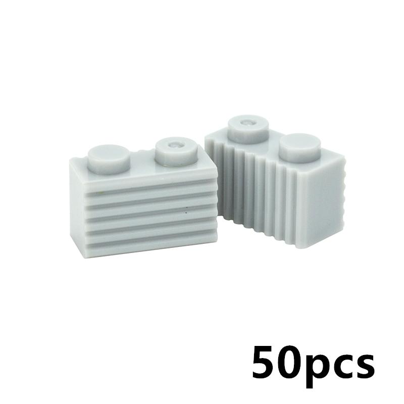 DIY Bricks Modified 1x2 with Flutes Fluted MOC Building Blocks Technical Parts Compatible with 2877 Educational Toy for Children