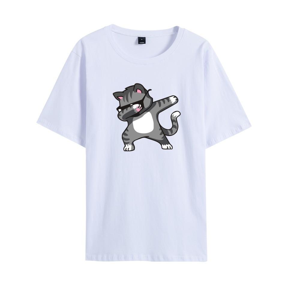 Cute And Fresh Style Unicorn Print T-shirt Cotton Short Sleeve Pullover For Women