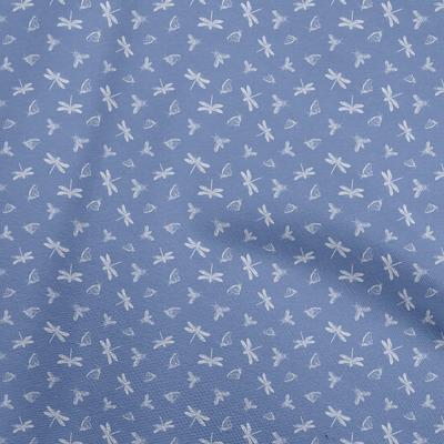 Cotton Flex Blue Fabric Dragonfly Dress Material Fabric Print Fabric By The Yard 40 Inch