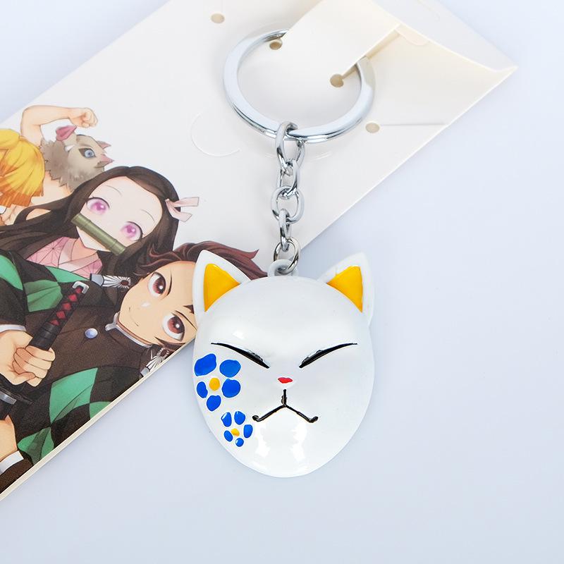 Demon Slayer Tanjiro, Sabito & Makomo Masks Keychain, Rabbit Necklace, Muzan