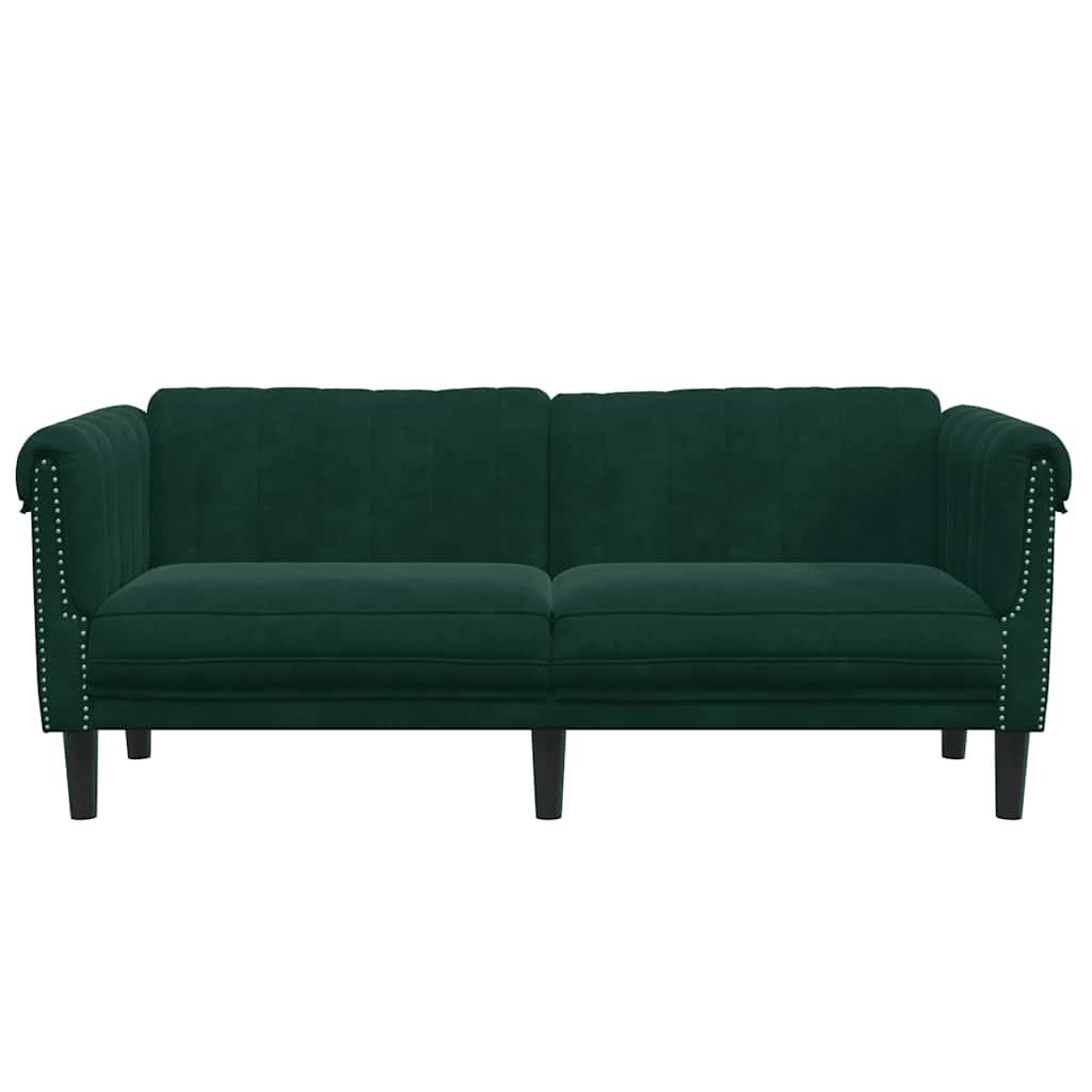 Sofa Dwuosobowa, Ciemnozielona, Aksamit