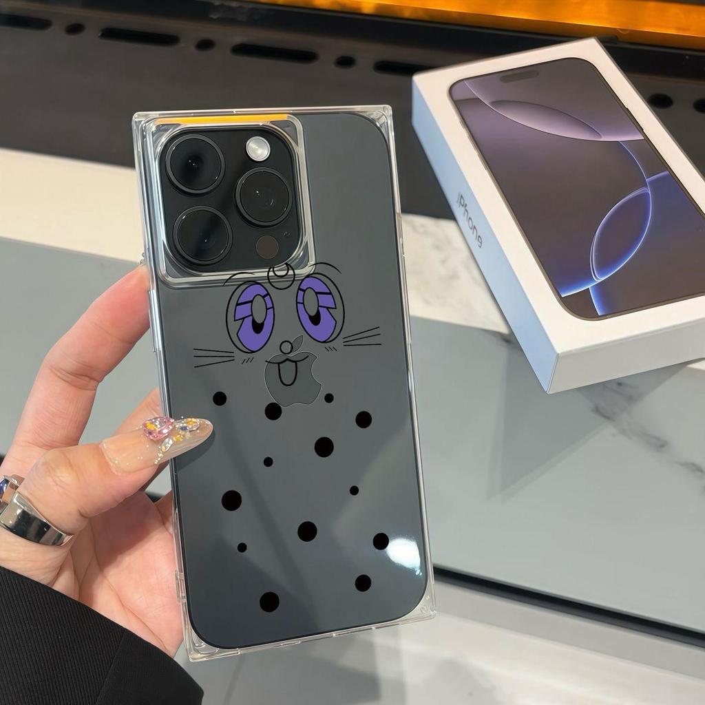 Clear Square Back Tube Case Protection For iPhone 11 16 ProMax 14 Pro Max 15 Plus 13 12 Anti-Oxygen,Line Animal Pattern Casing