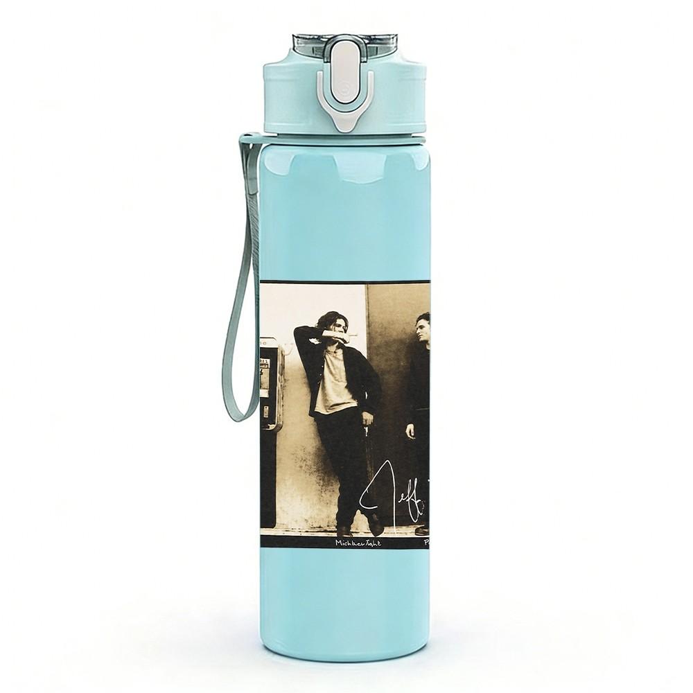 1PC Band Group Black White 750ml Sports Water Bottle Leakproof Straw Lid Outdoor Office Home