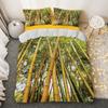 Bamboo Duvet Cover Set Green Nature Plant King Size Polyester Comforter Cover With Pillowcase For Kids Boys Girls Bedding Set