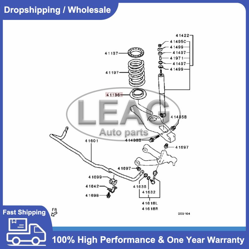 2pcs MR418047 Rear Suspension Spring Lower Pad Rubber For Mitsubishi Montero Pajero 3 4 MK3 MK4 V60 V80 V73 V77 V78 V93 V97 V98