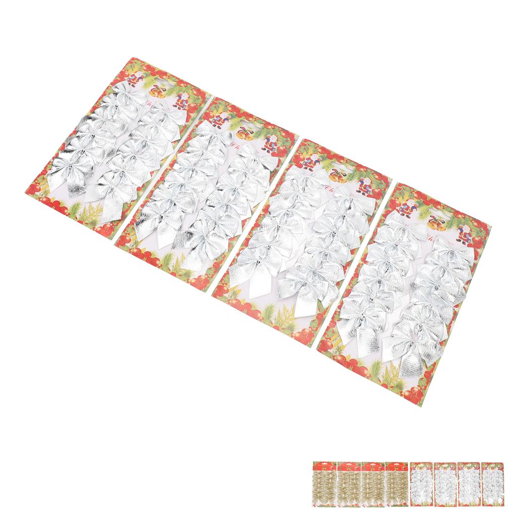 48pcs Xmas Tree Bow Decoration Miniature Xmas Tree Bow Ornament Hanging Xmas Garland Bows For Home P