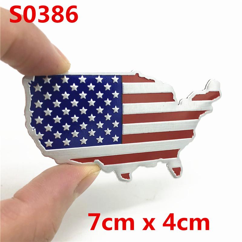 1 Stück Aluminium Auto Styling Auto USA Aufkleber 3D Amerikanische Flagge Abzeichen Emblem Decal Dekoration