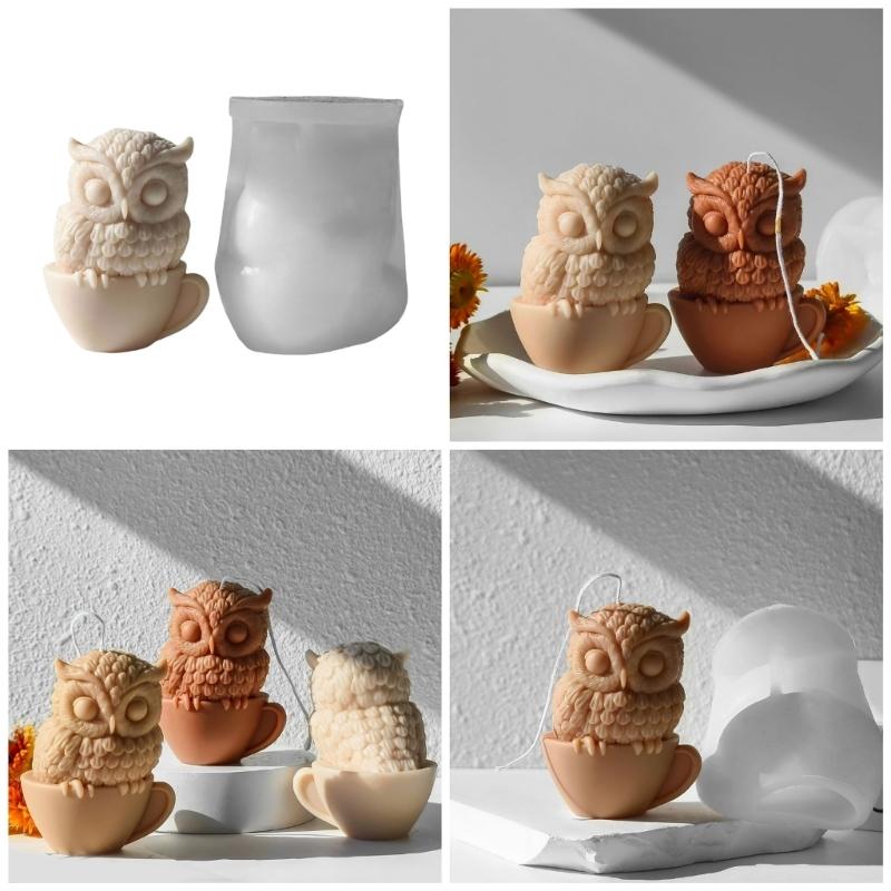 Owl Shaped Silicone Candle Mold For DIY Scented Crafts And Home Decors Reusable And Easy To Release