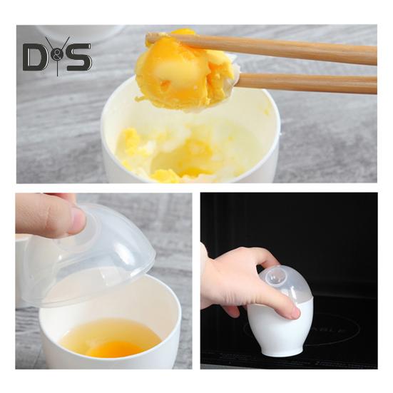 2Pcs Egg Poacher Reusable Easy To Clean Egg-shaped Microwave Heat Resistant Egg Cooking Cup