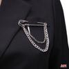 Hip Hop Trendy Imitation Pearl Tassel Chain Brooches Punk Style Paper Clip Pants Chain Accessory For Men Women
