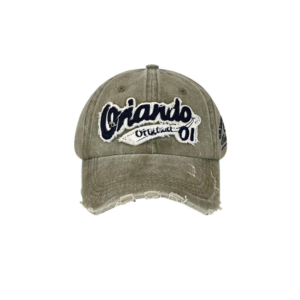 Retro Orlando Baseball Cap Washed Cotton Dad Hat With Frayed Brim Streetwear Hip Hop Snapback Hats Casquette Homme Unisex