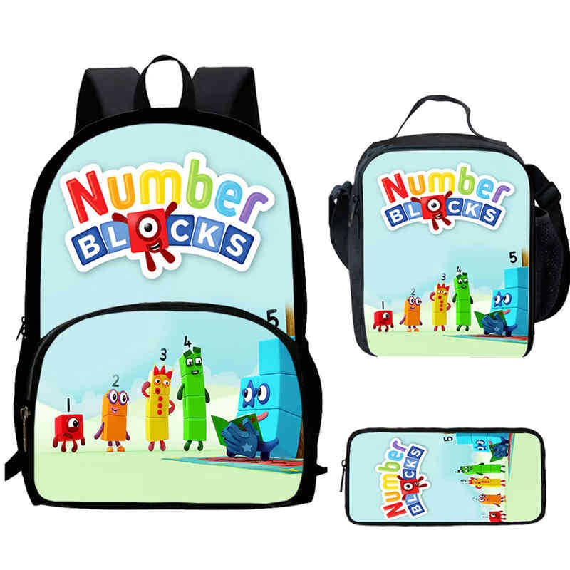 Digitale Bausteine Numberblocks Schultasche Hochauflösend Multifunktional Oxford Leichter Rucksack