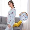 Umstands-Pyjama-Set mit Cartoon-Tier-Motiv, langärmelig, Stilloberteil und Hose