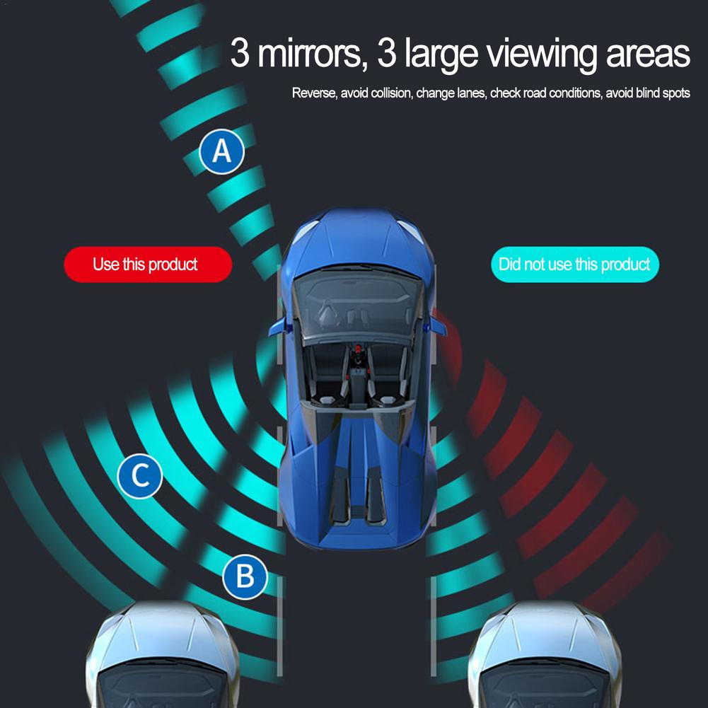 3 In 1 Car Blind Spot Mirror Wide Angle Mirror 360 Rotation Adjustable Convex Rear View Mirror View Front Wheel Auto Car