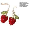 1 Pair Women Earrings Raspberry Artificial Crystal Tassel Hanging Earrings Fruit Hook Earrings Prom Party Dating Ear Jewelry