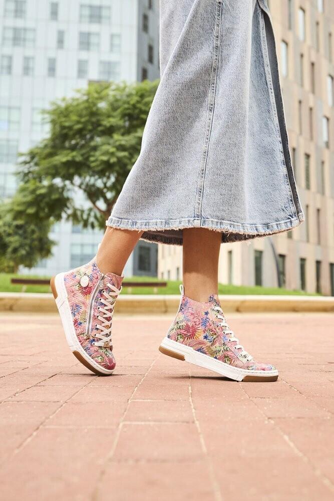 Кроссовки Rieker High-Top Sneaker (N3945) pink multi