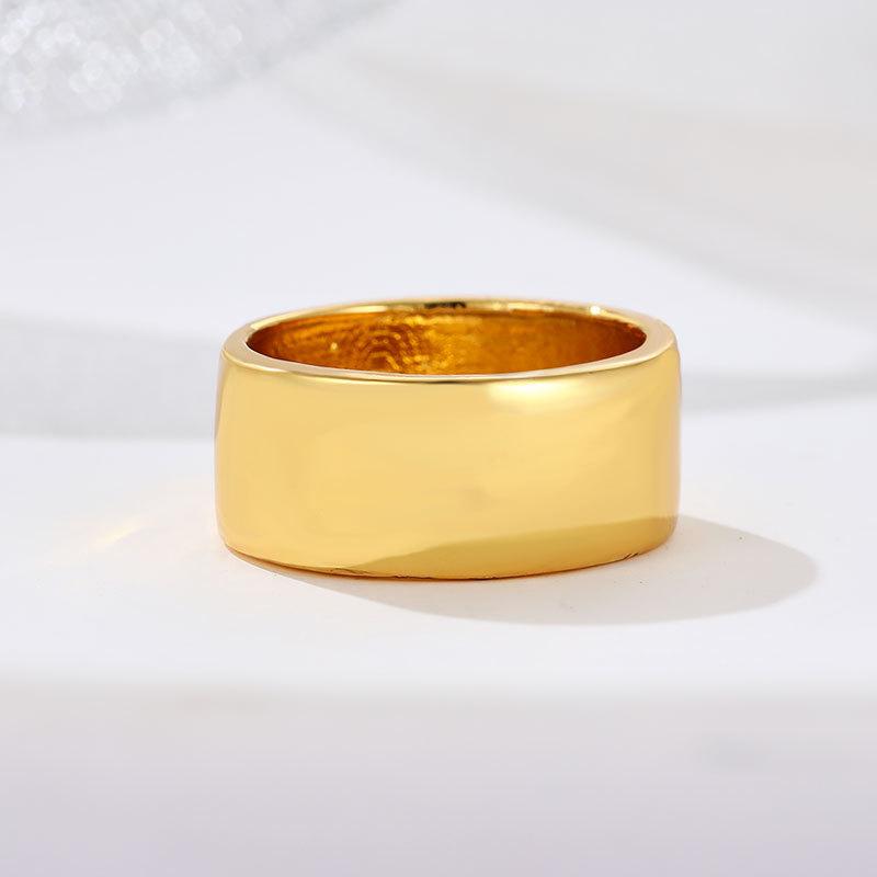 Korean Version of Fashion Ring Individual Frigid Men and Women Niche Hipster Cold Ring Glossy Ring