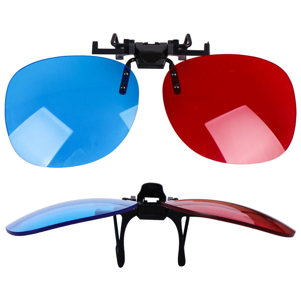 Klipsli 3D Gözlük Kırmızı Mavi 3D Gözlük 3D Film Oyun Gözlükleri Anti-Polarizasyon