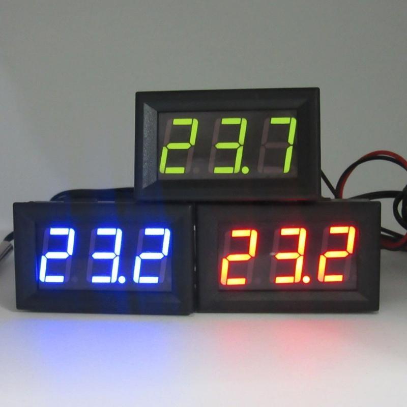 Upgraded Car Temperature Panel Meter Gauge -50~110 °c Digital LED Thermometer 5-12V Easy Connection for Industrial