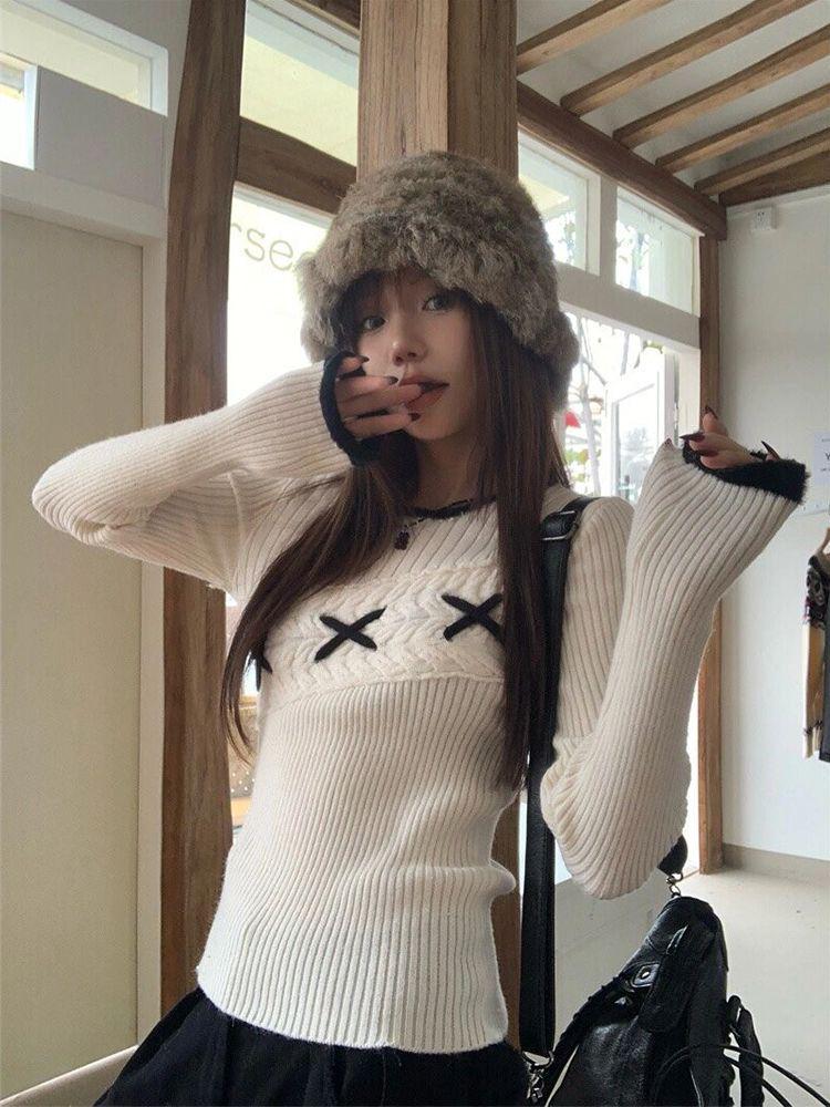 

Women s High-End White Knitted Shirt - Autumn/Winter 2024 Collection One Size абрикосовый