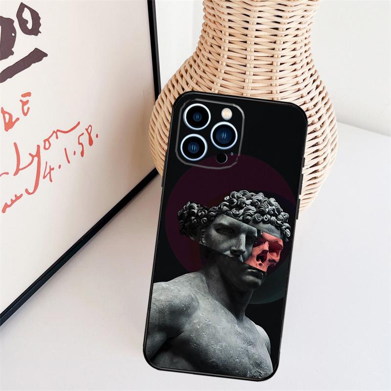 Greek Aesthetics Plaster statue Phone Case For iPhone 17 Pro Max 14 13 12 11 15 16 Pro Max mini 15 16 Plus 16e Back Cover
