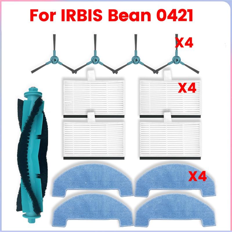 AD23-For IRBIS Bean 0421 Vacuum Parts Main Roller Side Brush Hepa Filter Mop Cloth Accessories