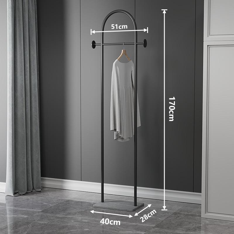 Nordic Marble & Metal Floor-standing Coat Rack, Foldable Wrought Iron Clothes Rack.