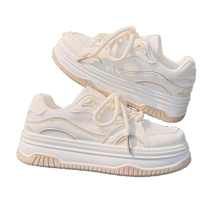 Summer mesh breathable cool little white shoes women 2025 new Internet celebrity explosion single net not stuffy feet thick baseplate shoes