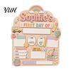 Wooden Message Board for Classroom First Day of School Board, Reusable Erasable Chalkboard Design, Desktop Plate Kids Stable Base Photo Prop