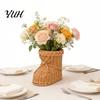 Reusable Party Decor Boots Shaped Imitation Rattan Storage Basket, Hand Woven Decorative Container, Breathable Container Large Capacity Organizer for