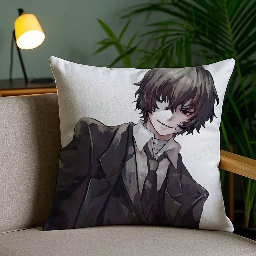 Cool O-Osamu D-Dazai Anime Pillow Case Custom Printed Brushed Fleece Pillow, Baby Skin-Touch, Eco-Friendly Dye-Sublimation Cushi