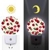 Red Cherry Pattern Night Light Plug-in Wall NightLights with Dusk to Dawn Sensor, LED Auto-On/Off Nightlight for Bedroom, Bathroom, Hallway,