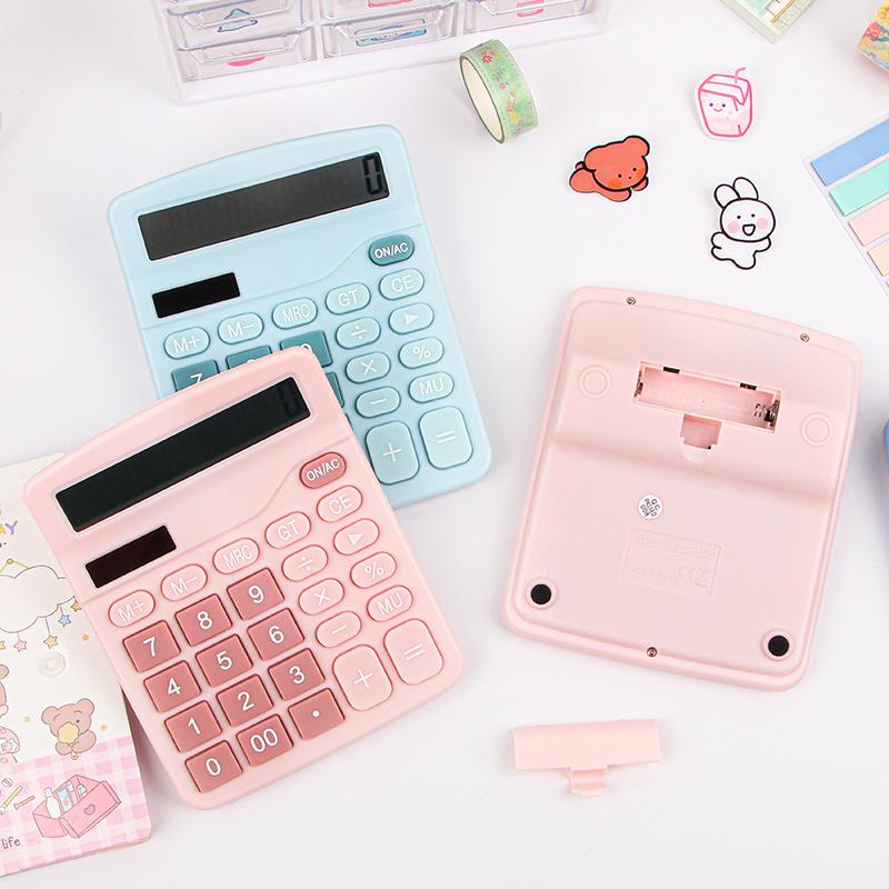 Colorful Solar-Powered Dual Office & Student Calculator