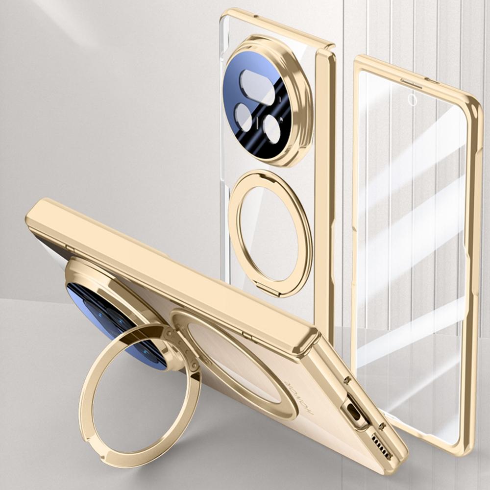 For Honor Magic V5 5G Case Compatible with MagSafe Kickstand Electroplated PC Phone Cover with Screen Protector