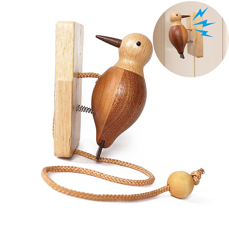 

2025 Продукт Креативный Подарок на Новоселье Деревянный Ретро Дверной Звонок Дятел Подвеска коричневый