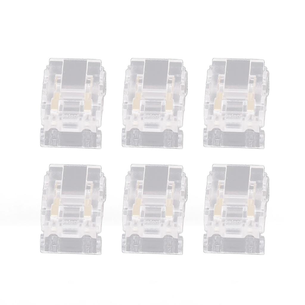20PCS LED Strip to Wire Connector 2 Pin Transparent Solderless Gapless LED Adapter Connectors