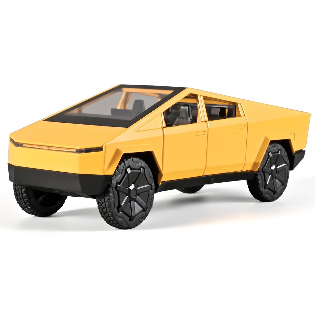 1/32 Tesla Cybertruck Toys Diecast Model Car Alloy Metal Pickup Truck Colorful Indoor Desktop Display Collection Game for Children Boy