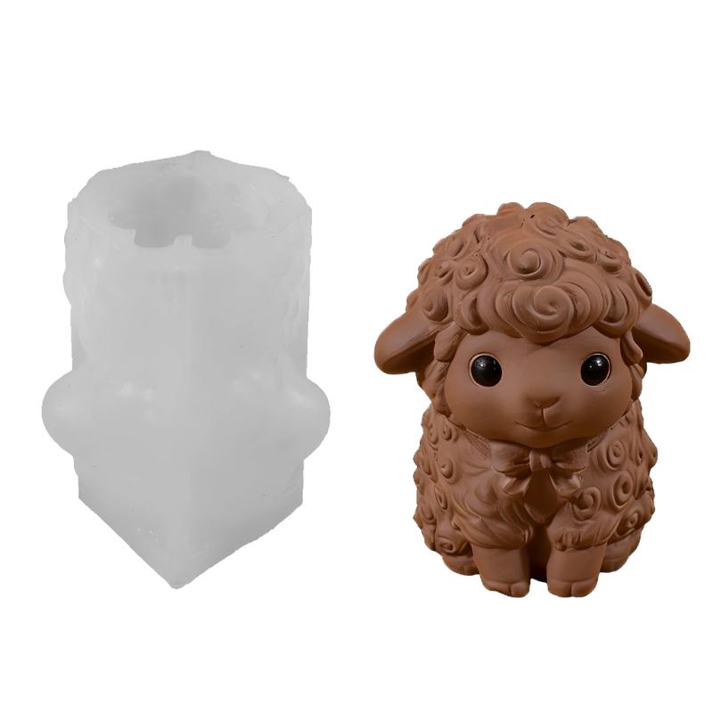 Flexible Silicone Sheep Candle Mould For Crafting Handmade Candle Soap Chocolate With Detailed Designs