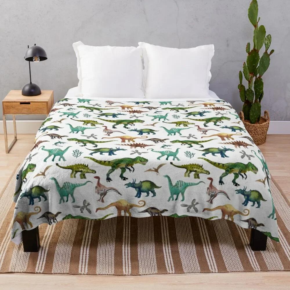 Manta de Jantar Desenho Animado Dinossauro Macia Leve Durável Aconchegante Cama Sofá Viagem Acampamento Manta de Pelúcia para Crianças Adolescente Adulto