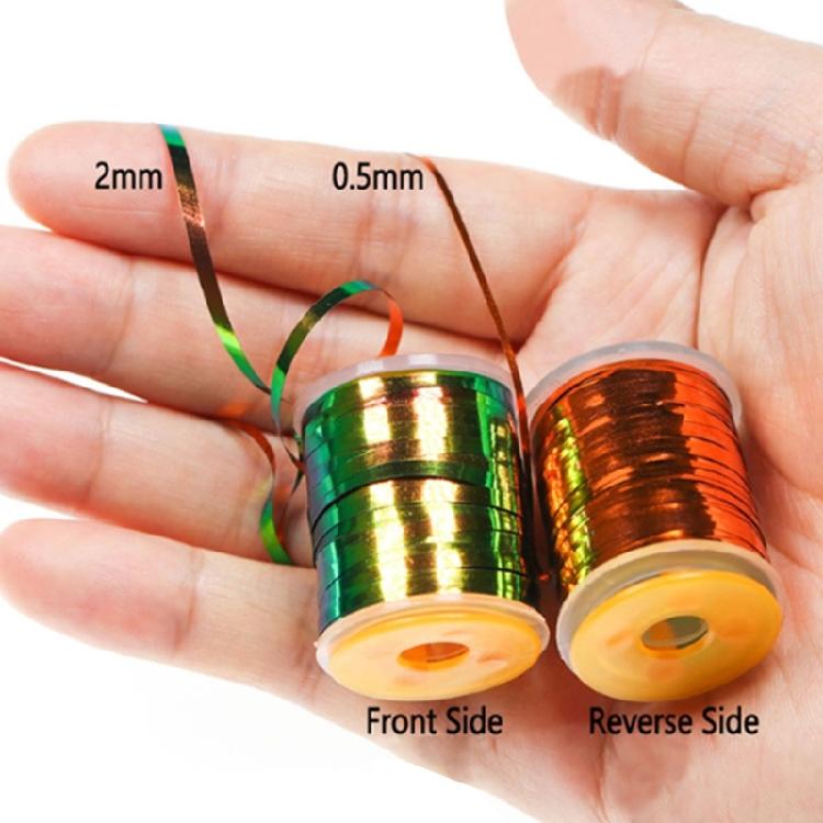 Double Side Color Flat Tinsel Metallic Mylars Fly Tying Materials Fly Tying Flat Peacocks Tinsel Spool Easy To Use